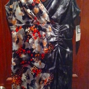 Donna Silk and Spandex Dress Size 14 NWT
